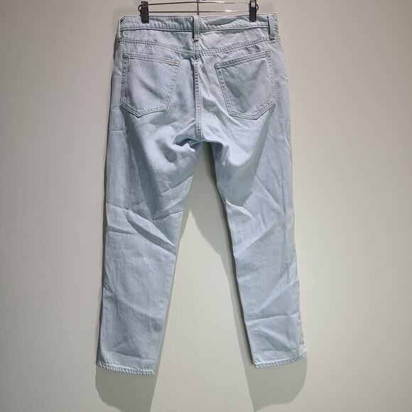 GAP Jeans Women's 29 Slouch Powder Light Wash Indigo Distressed Denim Loose - Picture 8 of 14